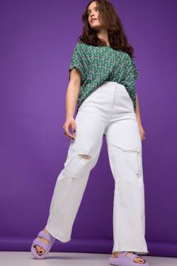 Große Größen Jeans, Damen, weiß, Größe: 42, Baumwolle/Polyester, Studio Untold von Studio Untold