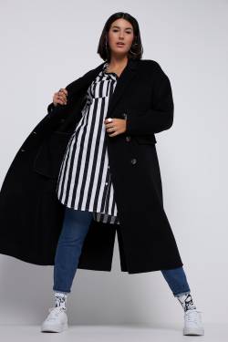 Große Größen Mantel, Damen, schwarz, Größe: 50/52, Polyester/Wolle, Studio Untold von Studio Untold
