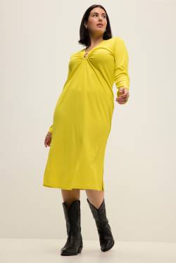 Große Größen Midikleid, Damen, gelb, Größe: 42/44, Baumwolle/Polyester, Studio Untold von Studio Untold