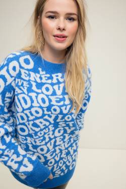 Große Größen Pullover, Damen, blau, Größe: 54/56, Synthetische Fasern/Polyester, Studio Untold von Studio Untold