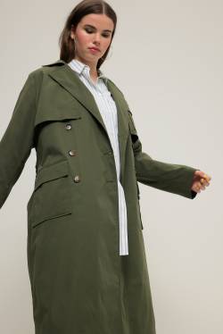 Große Größen Trenchcoat, Damen, grün, Größe: 46/48, Polyester, Studio Untold von Studio Untold