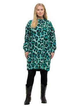 Studio Untold Damen große Größen Übergrößen Plus Size Sweatkleid, Oversized, Leo Print, Rundhals, Langarm dunkler smaragd 50+ 815381768-50+ von Studio Untold