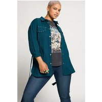 Studio Untold Hemdbluse Hemdbluse oversized Color Denim Zier Nieten von Studio Untold