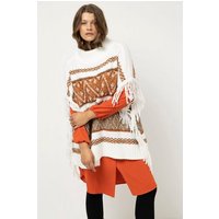 Studio Untold Pullunder Poncho oversized Ethnomuster Fransen von Studio Untold