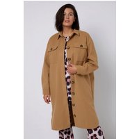 Studio Untold Softshelljacke Hemdjacke oversized lang geschnitten Wolloptik von Studio Untold