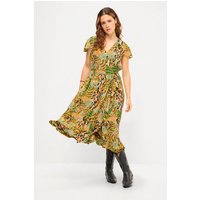 Studio Untold Sommerkleid Midikleid A-Line Print V-Ausschnitt Halbarm von Studio Untold