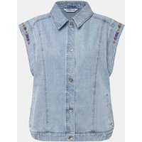 Studio Untold Steppweste Jeansweste oversized Stickereien von Studio Untold