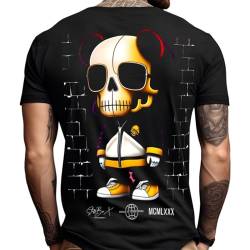 Stuff-Box Herren Shirt Little Skull schwarz 1038 (DE/NL/SE/PL, Alphanumerisch, XL, Regular, Regular, Schwarz) von Stuff-Box