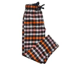 Style It Up Damen Flanell gewebte Loungehose Damen Schlafanzug Schlafhose Leicht Nachtkleidung Weiche Baumwolle Rich Weit Bein, Orange, 40-42 von Style It Up