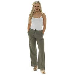 Style It Up Damen-Leinenhose, Sommer, Freizeit, Urlaub, Strand, Chino Khaki Gr. 52, Khaki von Style It Up