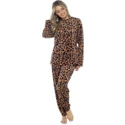 Style It Up Damen Schlafanzug Pink * Einheitsgröße Gr. Small-36-38, Pyjama-Set mit Leopardenmuster von Style It Up