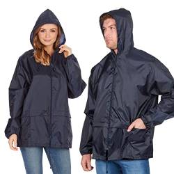 Style It Up Unisex Regenmantel Mac Kagoul Jacke, wasserdicht, mit Kapuze, Cagoul Gr. XXXXX-Large, navy von Style It Up