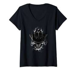 Damen Cowboy Skull Rodeo Horse Gift Country T-Shirt mit V-Ausschnitt von Style Of The Wild City Tees And Gift
