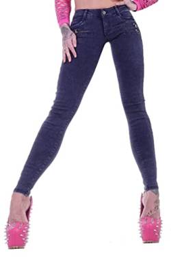 Damen Röhrenjeans Hosen Skinny Hüftjeans Jeans schwarz Damenjeans Damen-Hose-n Jeans-Hose-n Röhre-n Hüft-Hose-n Niedrige-r Leib-Höhe Bund Stretchjeans Stretch-Hose-n dunkel-blau-e Gr Größe M 38 von Style-Station