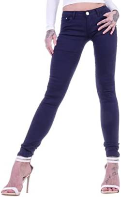 Hüftjeans Damen Hosen Treggings Jeans Grau Jeggings Damen-Hose-n Jeans-Hose-n Army Camouflage Hüft-Hose-n Niedrige-r Leib-Höhe Bund Stretchjeans Stretch-Hose-n Skinny Röhrenjeans Gr Sexy Marine XS 34 von Style-Station