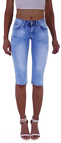 Style-Station Damen Capri Jeans Bermudas Hose 3/4 Blau Sommerjeans 7/8 Capri-Hose-n Bermuda-Hose-n Bermudas-Hose-n Sommer-Hose-n Capri-Jeans Capri-Hose-n Blaue Größe XS 34 von Style-Station