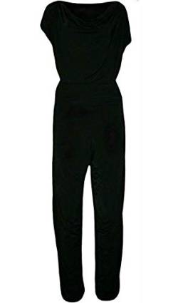 Style Wise Fashion Damen Jumpsuit mit Blumenmuster, mit Gürtel, einfarbig, kurzärmelig, Partykleidung Gr. 44, Schwarz von Style Wise Fashion