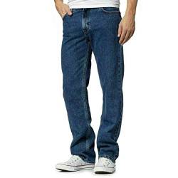 Style Wise Fashion Herren-Jeans, Denim-Jeans, klassisch, gerades Bein, einfarbig, Denim-Jeans, Erwachsene, Jeans, Herren, Schwarz / Blau, dunkelblau, 38W x 27L von Style Wise Fashion