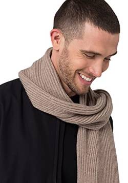 Style & Republic Herren Schal aus 90% Wolle und 10% Kaschmir | edler Schal aus feinster Merinowolle und Kaschmir (Nougat) von Style & Republic
