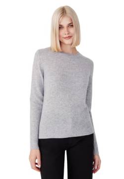 Style & Republic Kaschmir Pullover-Damen elegant aus 100% Cashmere - Dein kuscheliger Premium Strickpullover für stilvolle Herbst- & Winter-Momente - Light Grey Melange L von Style & Republic