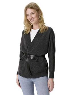 Style & Republic Short Cardigan für Damen, Anthrazit, aus Cashmere, mit Saum aus Rippe, Fledermausärmeln und Fronttaschen, M von Style & Republic