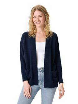 Style & Republic Short Cardigan für Damen, Blau, aus Cashmere, mit Saum aus Rippe, Fledermausärmeln und Fronttaschen, M von Style & Republic