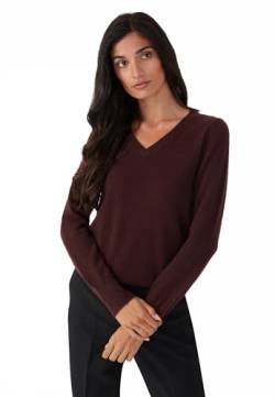 Style & Republic V-Neck Kaschmir Pullover-Damen elegant aus 100% Cashmere - Dein kuscheliger Premium Strickpullover für stilvolle Herbst- & Winter-Momente - Chocolate L von Style & Republic