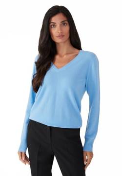 Style & Republic V-Neck Kaschmir Pullover-Damen elegant aus 100% Cashmere - Dein kuscheliger Premium Strickpullover für stilvolle Herbst- & Winter-Momente - ICY Blue L von Style & Republic