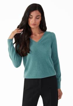 Style & Republic V-Neck Kaschmir Pullover-Damen elegant aus 100% Cashmere - Dein kuscheliger Premium Strickpullover für stilvolle Herbst- & Winter-Momente - Mint M von Style & Republic