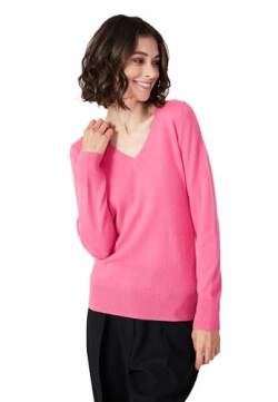 Style & Republic V-Neck Kaschmir Pullover-Damen elegant aus 100% Cashmere - Dein kuscheliger Premium Strickpullover für stilvolle Herbst- & Winter-Momente - neon pink L von Style & Republic