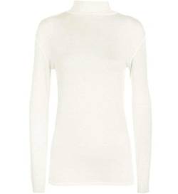 Damen Rollkragenpullover, Stretch, lange Ärmel, einfarbig, Größe 34-54, cremefarben, 38-40 von StyleWear