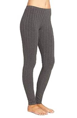 StyleWear Damen Rippstrick-Leggings mit Zopfmuster, dick, warm, anthrazit, 42-44 von StyleWear