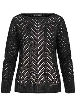 Styleboom Fashion® Damen Grobstrickpullover U-Boot Ausschnitt schwarz von Styleboom Fashion