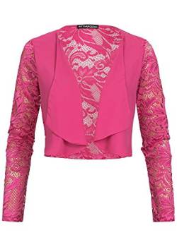 Styleboom Fashion Damen Chiffon Bolero Spitze fuchsia pink von Styleboom Fashion