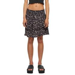 Styleboom Fashion Damen Rock Mini Stufenrock Blumen Print 2-lagig von Styleboom Fashion