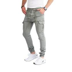 8000 Herren Cargohose aus Baumwolle männer Cargohose Chino Hose Freizeithose Slim fit Cargohose Slim fit Chino Hose stylisch Cargohose (8008_Olive, 34) von Styleko