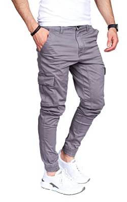 8007 Herren Cargohose aus Baumwolle männer Cargohose Chino Hose Freizeithose Slim fit Cargohose Slim fit Chino Hose stylisch Cargohose (C-Gray, 36) von Styleko