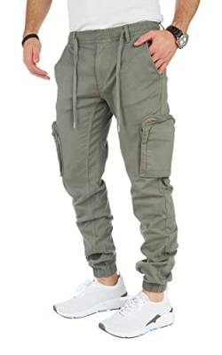 8011 Herren Cargohose aus Baumwolle männer Cargohose Chino Hose Freizeithose Slim fit Cargohose Slim fit Chino Hose stylisch Cargohose (C-Olive, 34) von Styleko