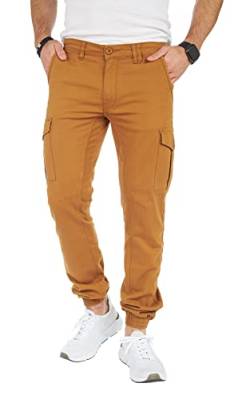 Styleko Cargohose Herren Cargohose aus Baumwolle Outdoorhose männer verwaschen Cargohose Chino Hose Sporthose Freizeithose Jogging treckking Casual Hose |6 Taschen 8001 (Camel- Guertel, 34) von Styleko