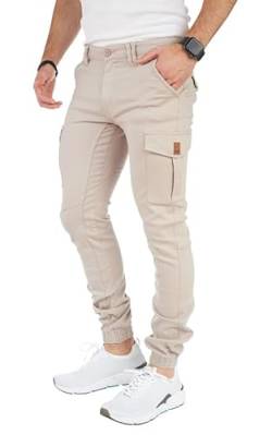 Styleko Herren Hosen Cargohose Herren Casual Slim Fit Cargohose aus Baumwolle Outdoorhose männer Chino Hose Freizeithose Jogging treckking Hose Sporthose|6 Taschen 8002 (Beige, 30) von Styleko