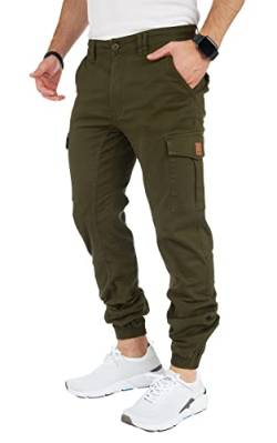 Styleko Herren Hosen Cargohose Herren Casual Slim Fit Cargohose aus Baumwolle Outdoorhose männer Chino Hose Freizeithose Jogging treckking Hose Sporthose|6 Taschen 8002 (Dark Green, 34) von Styleko