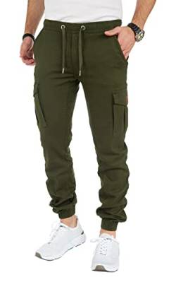 Styleko Herren Hosen Cargohose Herren Casual Slim Fit Cargohose aus Baumwolle Outdoorhose männer Chino Hose Freizeithose Jogging treckking Hose Sporthose|6 Taschen 8002 (Dark Green- Elasten, 30) von Styleko