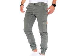 Styleko Herren Hosen Cargohose Herren Casual Slim Fit Cargohose aus Baumwolle Outdoorhose männer Chino Hose Freizeithose Jogging treckking Hose Sporthose|6 Taschen 8002 (Olive, 32) von Styleko