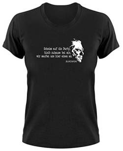 #2 Charles Bukowski Buk Kult T-Shirt, Zitat Quote, Hank, Ladies schwarz, XL von Styletex23