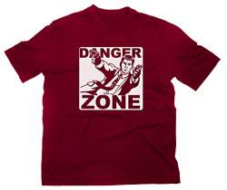 Danger Zone Logo T-Shirt, M, Maroon von Styletex23