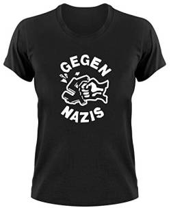 Gegen Nazis Logo T-Shirt, M, Ladies schwarz von Styletex23