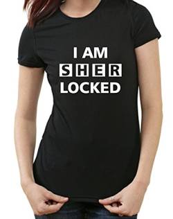 I Am Sherlocked T-Shirt Sherlock Holmes TV, M, Ladies schwarz von Styletex23