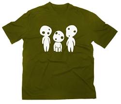 Kodama Baumgeist Geist Fan T-Shirt, M, Oliv von Styletex23