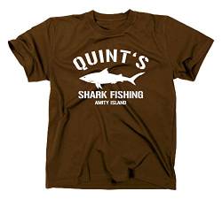 Quint's Shark Fishing Amity Island Logo T-Shirt, XL, braun von Styletex23