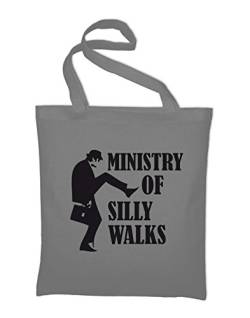 Styletex23 #1 Monty Python Ministry Of Silly Walks Jutebeutel Baumwolltasche, light grey von Styletex23
